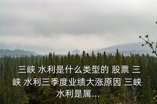  三峽 水利是什么類(lèi)型的 股票 三峽 水利三季度業(yè)績(jī)大漲原因 三峽 水利是屬...