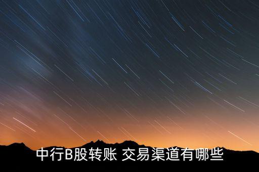 中行B股轉賬 交易渠道有哪些
