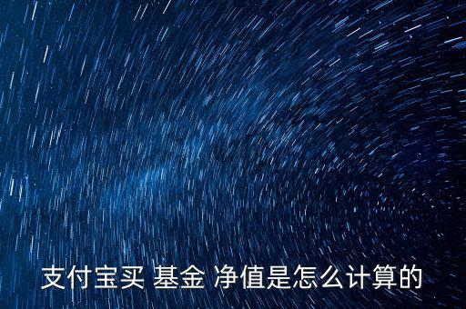 支付寶買 基金 凈值是怎么計算的