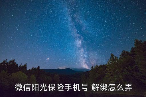 微信陽光保險(xiǎn)手機(jī)號 解綁怎么弄