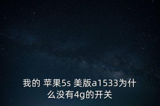 我的 蘋果5s 美版a1533為什么沒有4g的開關(guān)