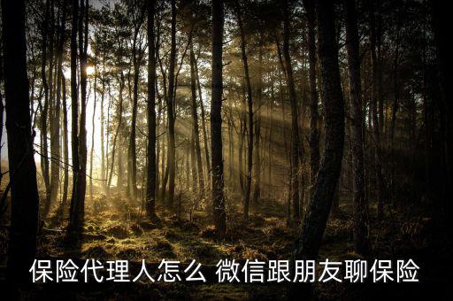保險(xiǎn)代理人怎么 微信跟朋友聊保險(xiǎn)