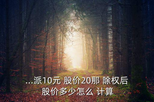 ...派10元 股價20那 除權(quán)后 股價多少怎么 計(jì)算