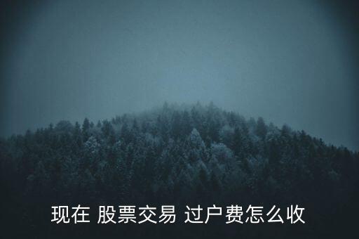 現(xiàn)在 股票交易 過(guò)戶(hù)費(fèi)怎么收