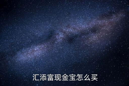  匯添富現(xiàn)金寶怎么買(mǎi)