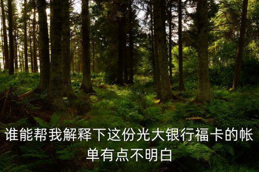 光大的賬單明細(xì)都什么意思，誰能幫我解釋下這份光大銀行?？ǖ膸斡悬c(diǎn)不明白