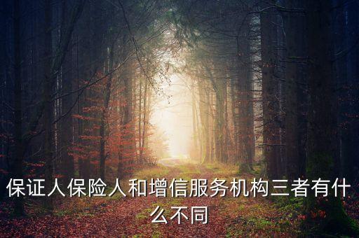 什么是保險增信，保證人保險人和增信服務機構三者有什么不同
