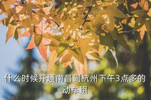 什么時候開通南昌到杭州下午3點多的動車組