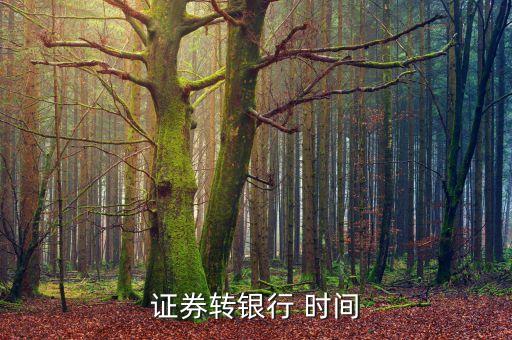 證券轉(zhuǎn)銀行 時間