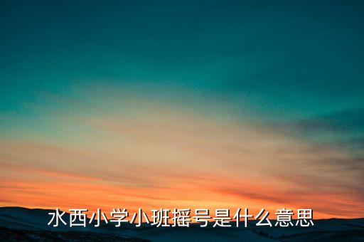 水西小學(xué)小班搖號(hào)是什么意思