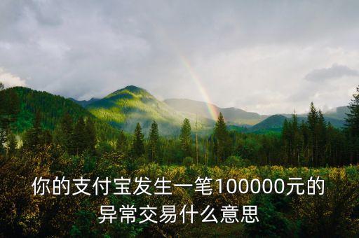 你的支付寶發(fā)生一筆100000元的異常交易什么意思