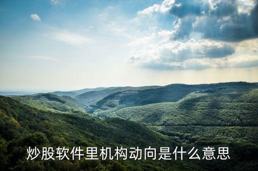 炒股軟件里機構(gòu)動向是什么意思