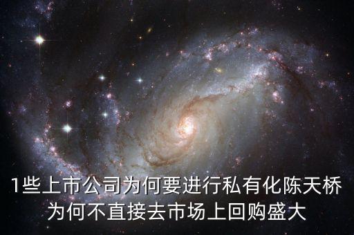 1些上市公司為何要進行私有化陳天橋為何不直接去市場上回購盛大