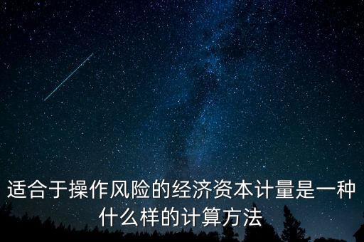 適合于操作風險的經濟資本計量是一種什么樣的計算方法