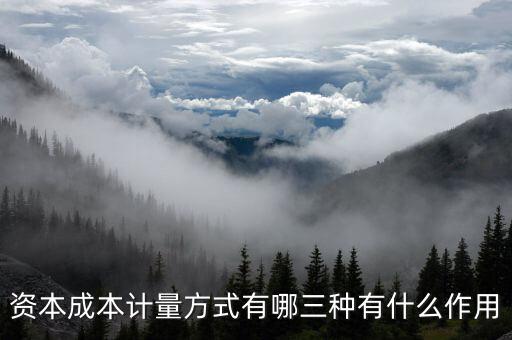 資本成本計量方式有哪三種有什么作用