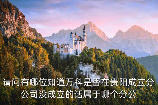 請(qǐng)問有哪位知道萬科是否在貴陽成立分公司沒成立的話屬于哪個(gè)分公