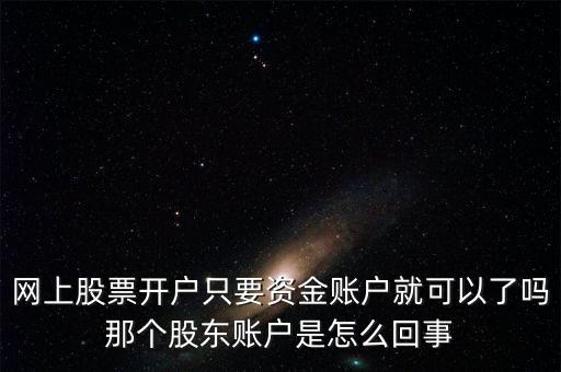 網(wǎng)上股票開(kāi)戶只要資金賬戶就可以了嗎那個(gè)股東賬戶是怎么回事