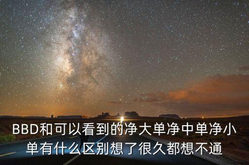 凈大單凈中單是什么，BBD和可以看到的凈大單凈中單凈小單有什么區(qū)別想了很久都想不通