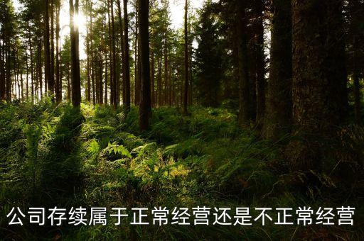 公司存續(xù)屬于正常經(jīng)營還是不正常經(jīng)營