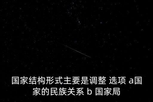 國(guó)家結(jié)構(gòu)形式主要是調(diào)整 選項(xiàng) a國(guó)家的民族關(guān)系 b 國(guó)家局