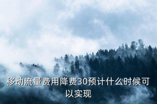 移動(dòng)流量費(fèi)用降費(fèi)30預(yù)計(jì)什么時(shí)候可以實(shí)現(xiàn)