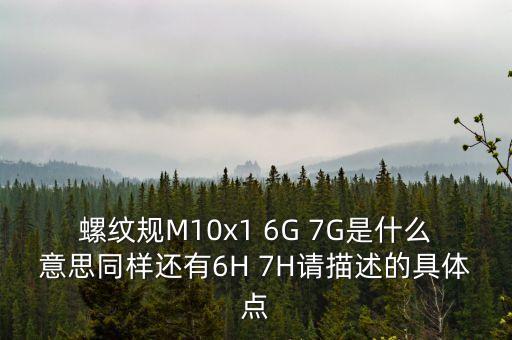 螺紋規(guī)M10x1 6G 7G是什么意思同樣還有6H 7H請描述的具體點