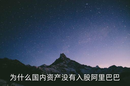 什么國家沒有阿里，為什么國內資產沒有入股阿里巴巴