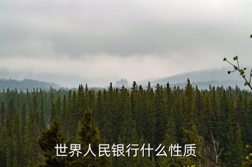 世界人民銀行什么性質(zhì)，世界銀行是什么