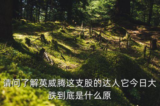 請(qǐng)問(wèn)了解英威騰這支股的達(dá)人它今日大跌到底是什么原