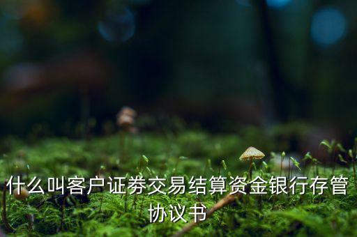 什么叫客戶(hù)證劵交易結(jié)算資金銀行存管協(xié)議書(shū)