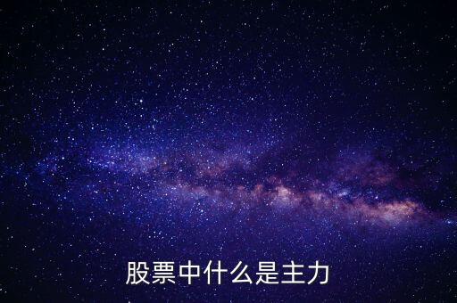 股票什么是主力，股票中的主力是什么意思