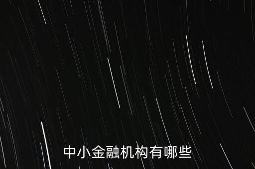 中小金融機構(gòu)有哪些