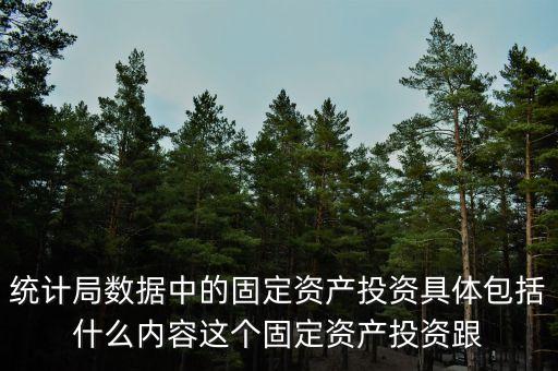 統(tǒng)計(jì)局?jǐn)?shù)據(jù)中的固定資產(chǎn)投資具體包括什么內(nèi)容這個(gè)固定資產(chǎn)投資跟