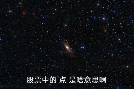 股票的點是什么意思，股票中的 點 是啥意思啊