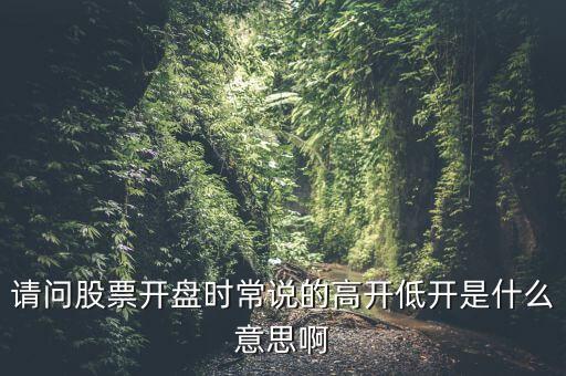 請(qǐng)問股票開盤時(shí)常說的高開低開是什么意思啊