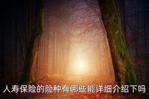 人壽保險都是什么險種，人壽保險的險種有哪些能詳細(xì)介紹下嗎
