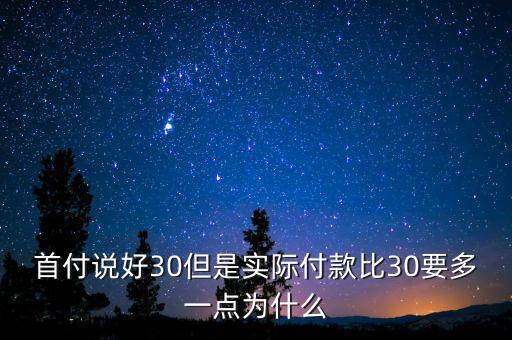 首付說好30但是實際付款比30要多一點為什么