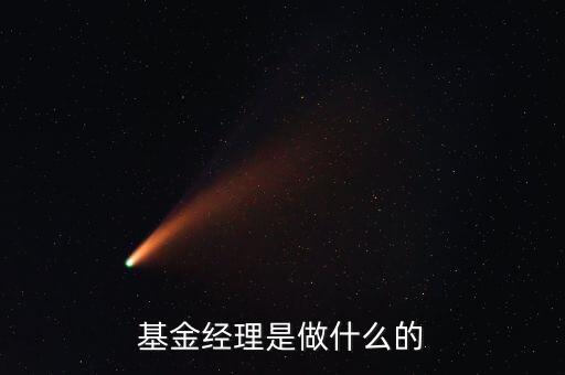 基金經(jīng)理是做什么的