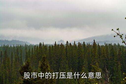 股票打壓是什么意思，股市中的打壓是什么意思