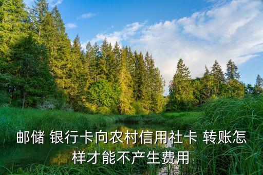 郵儲 銀行卡向農(nóng)村信用社卡 轉賬怎樣才能不產(chǎn)生費用