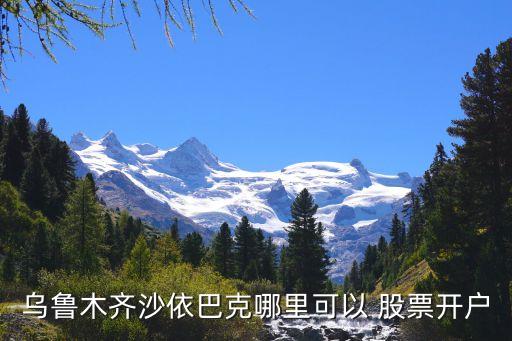 烏魯木齊沙依巴克哪里可以 股票開(kāi)戶