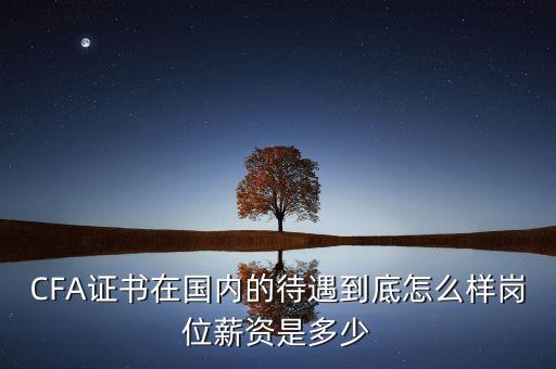 CFA證書在國內的待遇到底怎么樣崗位薪資是多少