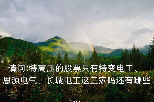 請(qǐng)問(wèn):特高壓的股票只有特變電工、 思源電氣、長(zhǎng)城電工這三家嗎還有哪些...