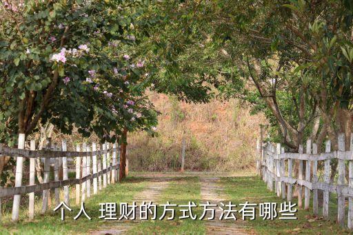 個人 理財的方式方法有哪些