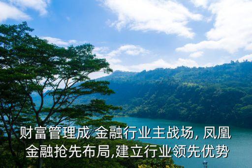 財(cái)富管理成 金融行業(yè)主戰(zhàn)場, 鳳凰 金融搶先布局,建立行業(yè)領(lǐng)先優(yōu)勢(shì)