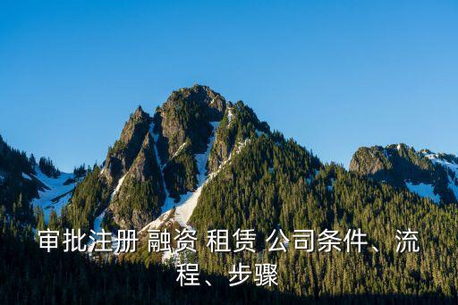 審批注冊 融資 租賃 公司條件、流程、步驟
