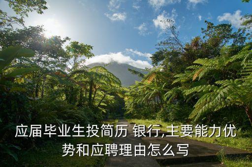應(yīng)屆畢業(yè)生投簡(jiǎn)歷 銀行,主要能力優(yōu)勢(shì)和應(yīng)聘理由怎么寫