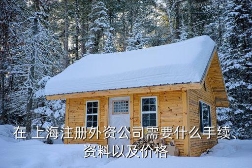 在 上海注冊外資公司需要什么手續(xù)、資料以及價格