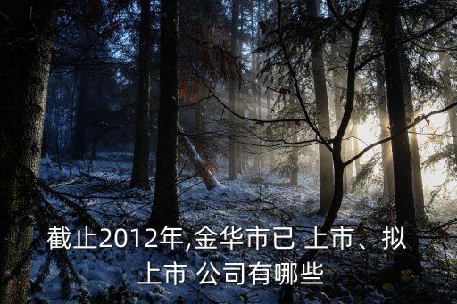 截止2012年,金華市已 上市、擬 上市 公司有哪些