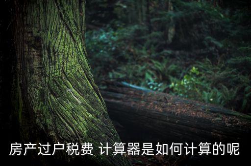 房產過戶稅費 計算器是如何計算的呢